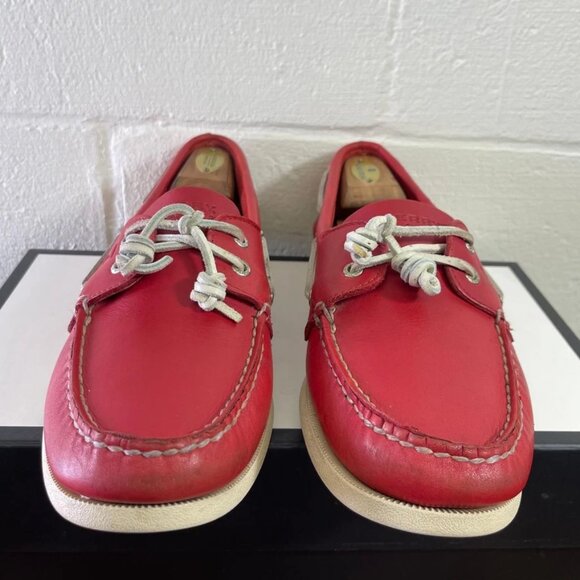 Sperry Top Sider 10682633 Red Leather Boat Shoe Casual 2 Eyelet Men's Size 11 M - Picture 1 of 10